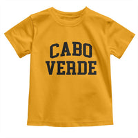Cabo Verde Returns Home National Pride Varsity Style Toddler T Shirt Cape Verde Minimalist Text Graphic
