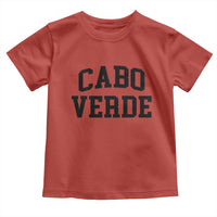 Cabo Verde Returns Home National Pride Varsity Style Toddler T Shirt Cape Verde Minimalist Text Graphic