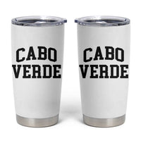 Cabo Verde Returns Home National Pride Varsity Style Tumbler Cup Cape Verde Minimalist Text Graphic