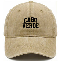 Cabo Verde Returns Home National Pride Varsity Style Washed Cotton Baseball Cap Cape Verde Minimalist Text Graphic