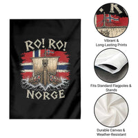Retro Norge Viking Longship Ro Ro Garden Flag Patriotic Norge Norwegian Flag Funny Rowing Support