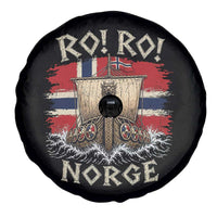 Retro Norge Viking Longship Ro Ro Spare Tire Cover Patriotic Norge Norwegian Flag Funny Rowing Support