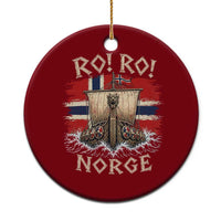 Retro Norge Viking Longship Ro Ro Ceramic Ornament Patriotic Norge Norwegian Flag Funny Rowing Support