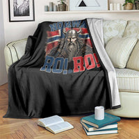 Fierce Norway Viking Warrior Ro Ro Throw Blanket Patriotic Norge Norwegian Flag Funny Rowing Support