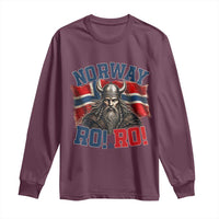 Fierce Norway Viking Warrior Ro Ro Long Sleeve Shirt Patriotic Norge Norwegian Flag Funny Rowing Support