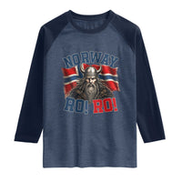 Fierce Norway Viking Warrior Ro Ro Raglan Shirt Patriotic Norge Norwegian Flag Funny Rowing Support