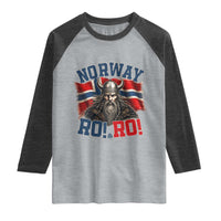 Fierce Norway Viking Warrior Ro Ro Raglan Shirt Patriotic Norge Norwegian Flag Funny Rowing Support