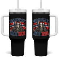 Fierce Norway Viking Warrior Ro Ro Tumbler With Handle Patriotic Norge Norwegian Flag Funny Rowing Support