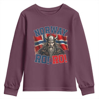 Fierce Norway Viking Warrior Ro Ro Youth Sweatshirt Patriotic Norge Norwegian Flag Funny Rowing Support
