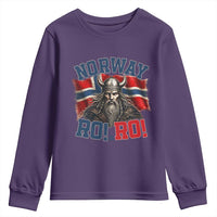 Fierce Norway Viking Warrior Ro Ro Youth Sweatshirt Patriotic Norge Norwegian Flag Funny Rowing Support
