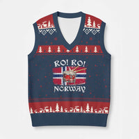 Funny Norway Drummer Ro Ro V-Neck Knit Sweater Vest Patriotic Norge Norwegian Flag Rowing Support