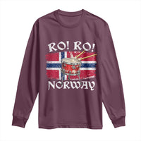 Funny Norway Drummer Ro Ro Long Sleeve Shirt Patriotic Norge Norwegian Flag Rowing Support