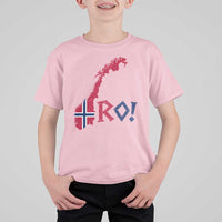 Norway Flag Country Map Patriotic Ro Ro Chant T Shirt For Kid Norwegian Viking Row Soccer Supporter Football Fans