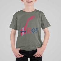 Norway Flag Country Map Patriotic Ro Ro Chant T Shirt For Kid Norwegian Viking Row Soccer Supporter Football Fans