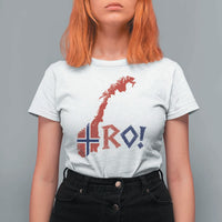 Norway Flag Country Map Patriotic Ro Ro Chant T Shirt For Women Norwegian Viking Row Soccer Supporter Football Fans