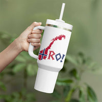 Norway Flag Country Map Patriotic Ro Ro Chant Tumbler With Handle Norwegian Viking Row Soccer Supporter Football Fans