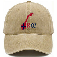 Norway Flag Country Map Patriotic Ro Ro Chant Washed Cotton Baseball Cap Norwegian Viking Row Soccer Supporter Football Fans