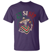 Funny Y Si Si Mexican Skeleton T Shirt What If Yes Mexico Sombrero Poncho Fiesta Graphic