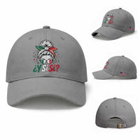 Y Si Si Mexican Flag Messy Bun with Sunglasses Graphic Baseball Cap What If Yes Mexico Latina Pride
