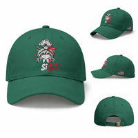 Y Si Si Mexican Flag Messy Bun with Sunglasses Graphic Baseball Cap What If Yes Mexico Latina Pride