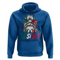 Y Si Si Mexican Flag Messy Bun with Sunglasses Graphic Hoodie What If Yes Mexico Latina Pride