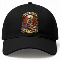 Vintage Skull Roses Gothic Dark Academia Aesthetic Baseball Cap I Vow You Vow We Vow Fantasy Fiction Bookish Gift