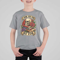 Vintage Skull Roses Gothic Dark Academia Aesthetic T Shirt For Kid I Vow You Vow We Vow Fantasy Fiction Bookish Gift