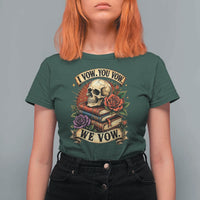 Vintage Skull Roses Gothic Dark Academia Aesthetic T Shirt For Women I Vow You Vow We Vow Fantasy Fiction Bookish Gift