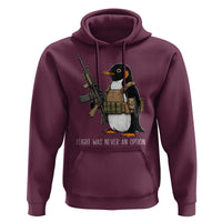 Flight Was Never An Option Tactical Penguin Hoodie Funny Military Camo Vest Combat Animal Dark Humor Graphic