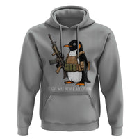 Flight Was Never An Option Tactical Penguin Hoodie Funny Military Camo Vest Combat Animal Dark Humor Graphic