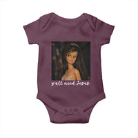 Yall Need Jesus Funny Doll Side Eye Meme Baby Onesie Sarcastic Southern Humor Religion Faith