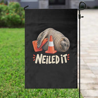 Funny Neil The Seal Nailed It Meme Garden Flag Cute Chaotic Viral Elephant Seal Traffic Cone Pun