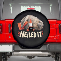 Funny Neil The Seal Nailed It Meme Spare Tire Cover Cute Chaotic Viral Elephant Seal Traffic Cone Pun