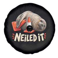 Funny Neil The Seal Nailed It Meme Spare Tire Cover Cute Chaotic Viral Elephant Seal Traffic Cone Pun