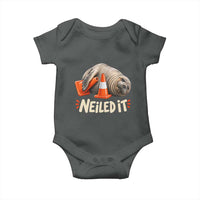 Funny Neil The Seal Nailed It Meme Baby Onesie Cute Chaotic Viral Elephant Seal Traffic Cone Pun