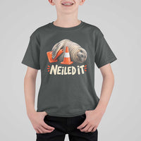 Funny Neil The Seal Nailed It Meme T Shirt For Kid Cute Chaotic Viral Elephant Seal Traffic Cone Pun