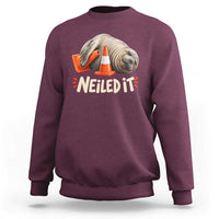 Funny Neil The Seal Nailed It Meme Sweatshirt Cute Chaotic Viral Elephant Seal Traffic Cone Pun