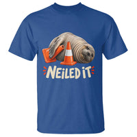 Funny Neil The Seal Nailed It Meme T Shirt Cute Chaotic Viral Elephant Seal Traffic Cone Pun