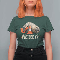 Funny Neil The Seal Nailed It Meme T Shirt For Women Cute Chaotic Viral Elephant Seal Traffic Cone Pun