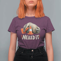 Funny Neil The Seal Nailed It Meme T Shirt For Women Cute Chaotic Viral Elephant Seal Traffic Cone Pun