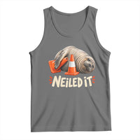 Funny Neil The Seal Nailed It Meme Tank Top Cute Chaotic Viral Elephant Seal Traffic Cone Pun