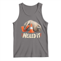 Funny Neil The Seal Nailed It Meme Tank Top Cute Chaotic Viral Elephant Seal Traffic Cone Pun