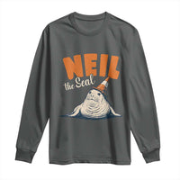 Vintage Neil the Seal Wearing Traffic Cone Hat Meme Long Sleeve Shirt Cute Retro Viral Chaotic Southern Elephant Seal