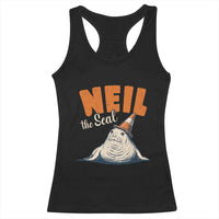 Vintage Neil the Seal Wearing Traffic Cone Hat Meme Racerback Tank Top Cute Retro Viral Chaotic Southern Elephant Seal