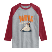 Vintage Neil the Seal Wearing Traffic Cone Hat Meme Raglan Shirt Cute Retro Viral Chaotic Southern Elephant Seal