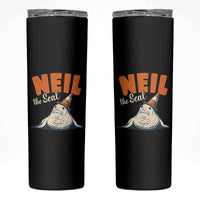 Vintage Neil the Seal Wearing Traffic Cone Hat Meme Skinny Tumbler Cute Retro Viral Chaotic Southern Elephant Seal