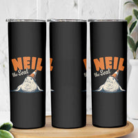 Vintage Neil the Seal Wearing Traffic Cone Hat Meme Skinny Tumbler Cute Retro Viral Chaotic Southern Elephant Seal