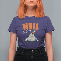 Vintage Neil the Seal Wearing Traffic Cone Hat Meme T Shirt For Women Cute Retro Viral Chaotic Southern Elephant Seal