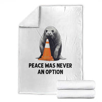 Funny Neil the Seal Peace Was Never An Option Meme Throw Blanket Chaotic Southern Elephant Seal Traffic Cone