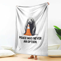 Funny Neil the Seal Peace Was Never An Option Meme Throw Blanket Chaotic Southern Elephant Seal Traffic Cone